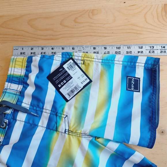 NEW! Ripzone Sz 4. Youth Swim Trunks Blue/Yellow Combo 3762 - Picture 11 of 11
